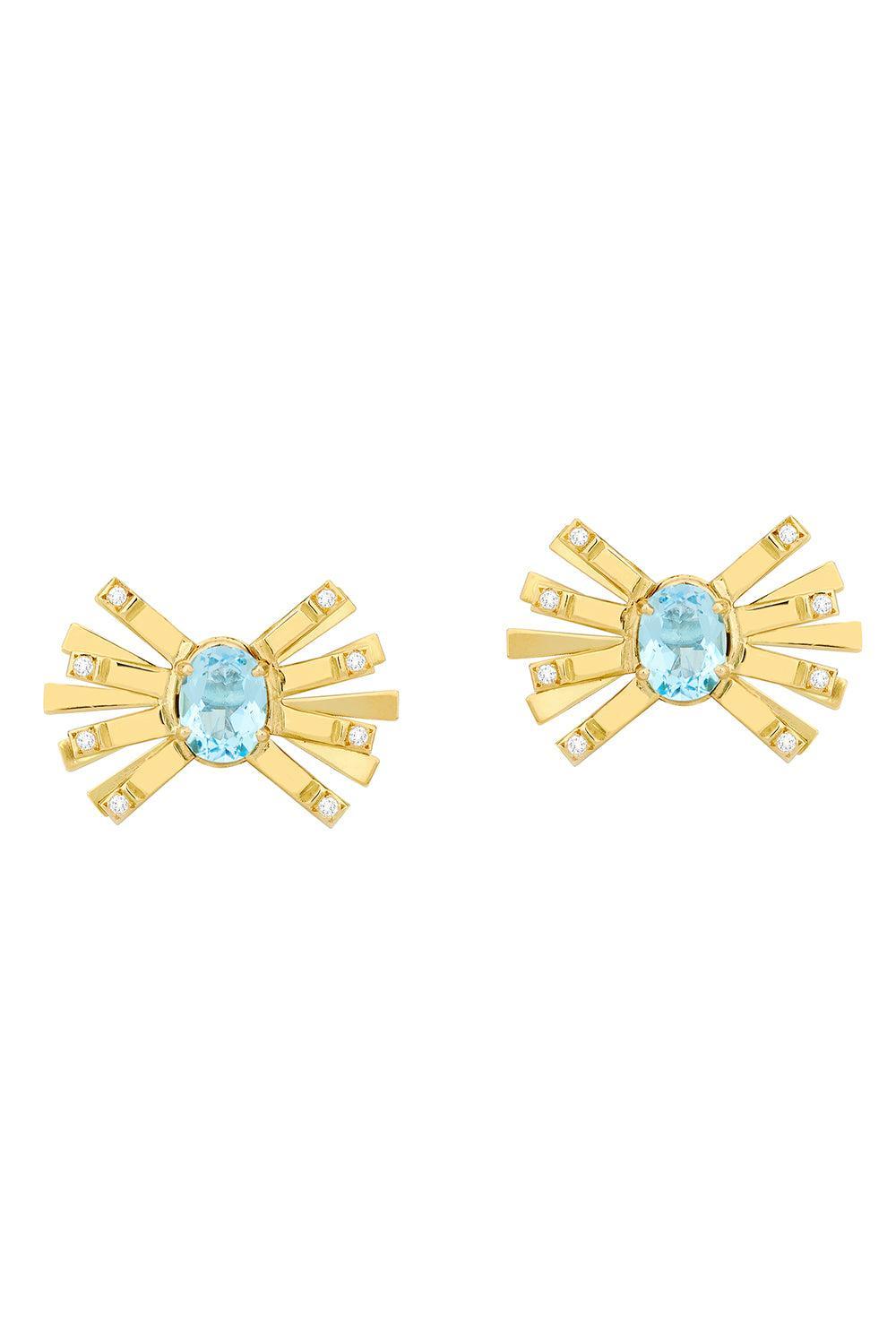 Light Blue Topaz Mini Farfalle Earrings-YELLOW GOLD-JEWELRYFINE JEWELEARRING-CAROL KAUFFMANN