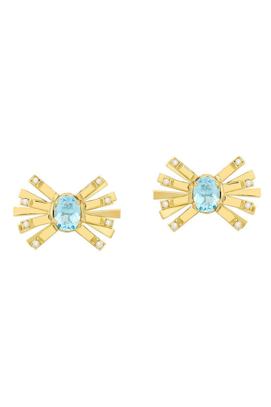 Light Blue Topaz Mini Farfalle Earrings-YELLOW GOLD-JEWELRYFINE JEWELEARRING-CAROL KAUFFMANN