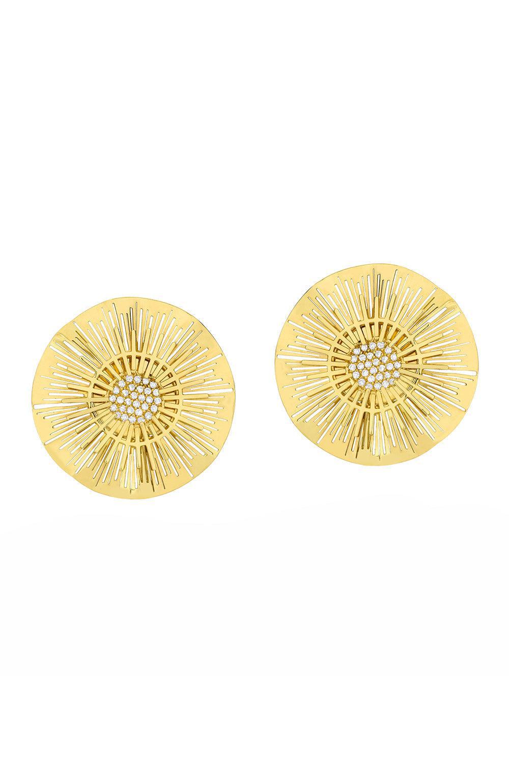 Medium Explosion Diamond Earrings-YELLOW GOLD-JEWELRYFINE JEWELEARRING-CAROL KAUFFMANN