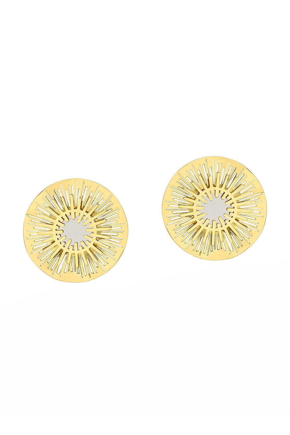 Medium Explosion White Rhodium Earrings-YELLOW GOLD-JEWELRYFINE JEWELEARRING-CAROL KAUFFMANN
