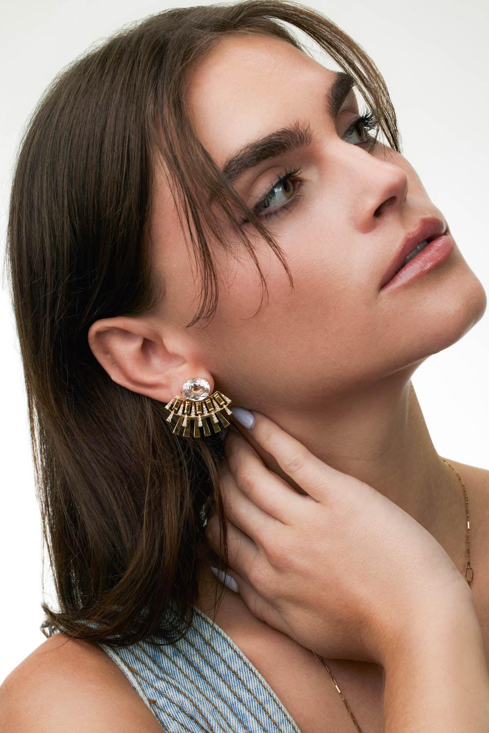 Morganite Valentim Earrings-YELLOW GOLD-JEWELRYFINE JEWELEARRING-CAROL KAUFFMANN