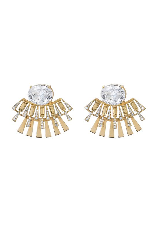 CAROL KAUFFMANN-Morganite Valentim Earrings-YELLOW GOLD