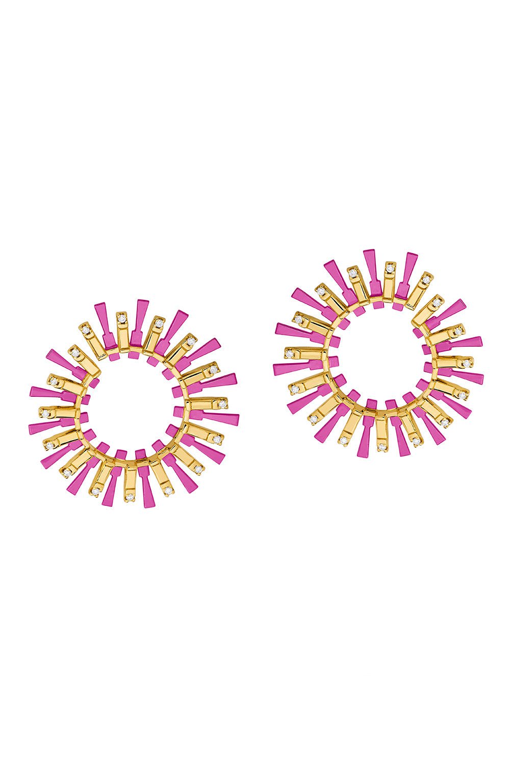 CAROL KAUFFMANN-Valentim Color Hoop Earrings-YELLOW GOLD