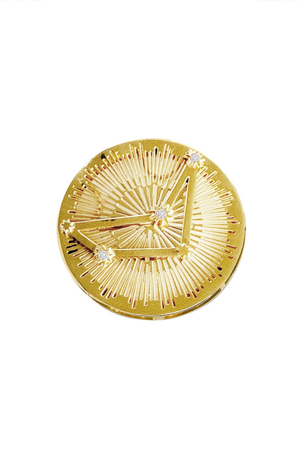 Capricorn Explosion Pendant-YELLOW GOLD-JEWELRYFINE JEWELPENDANT-CAROL KAUFFMANN