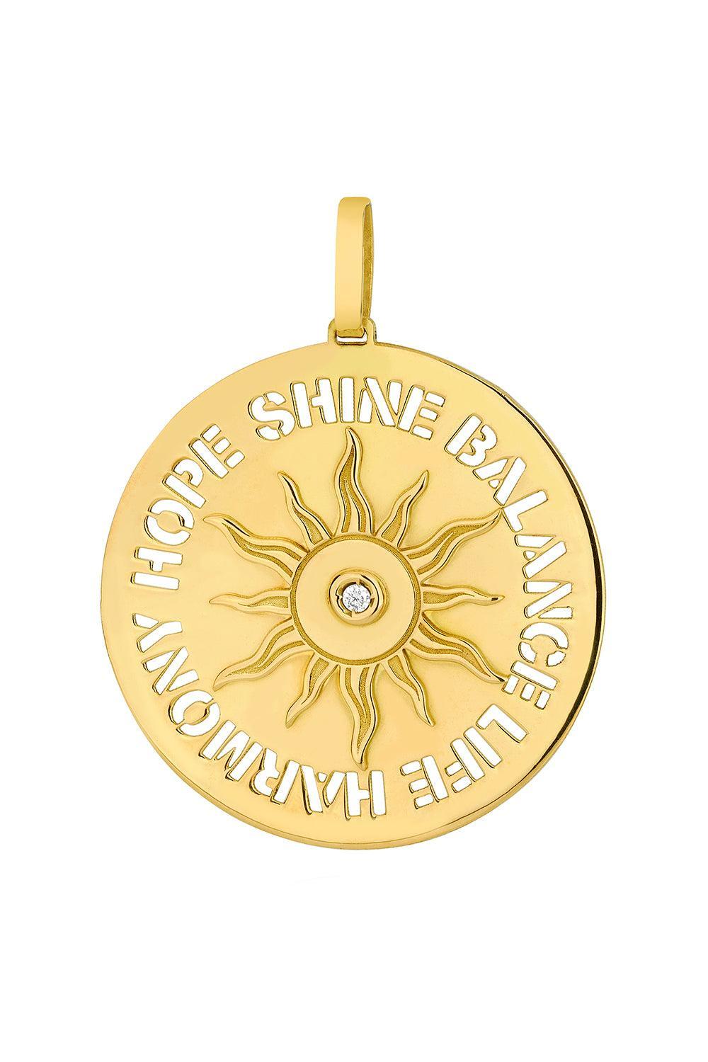 Diamond Sun Pendant-YELLOW GOLD-JEWELRYFINE JEWELPENDANT-CAROL KAUFFMANN