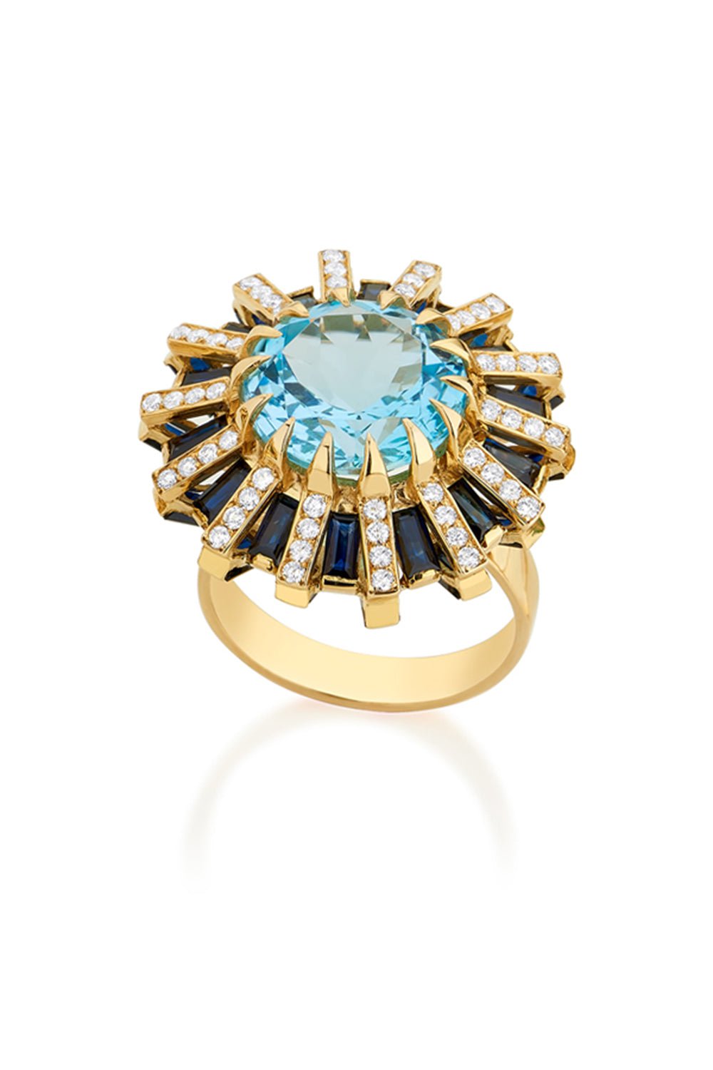 CAROL KAUFFMANN-Baguette Full Ring-YELLOW GOLD