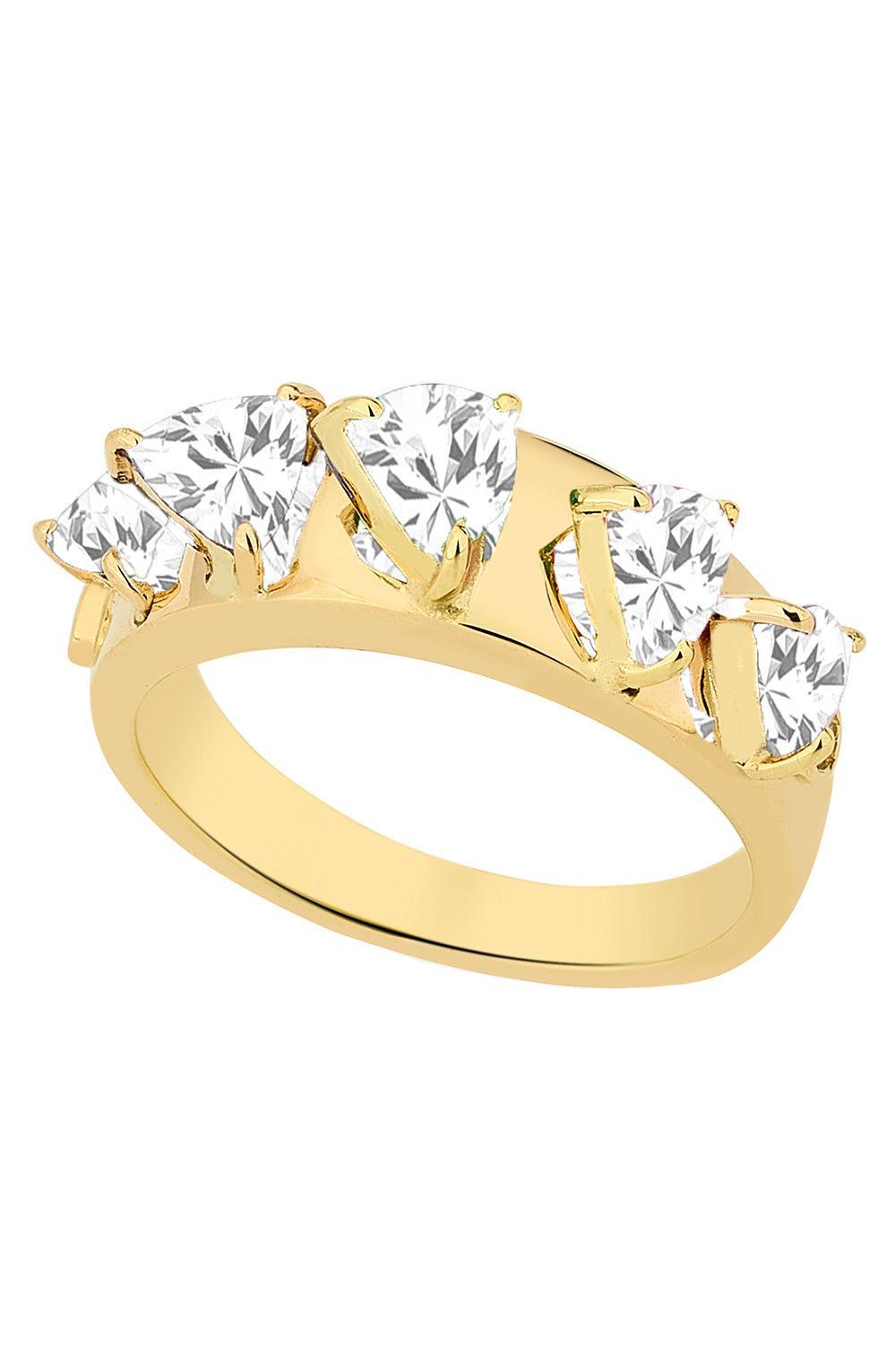 White Sapphire Diamond Mandala Domino Ring