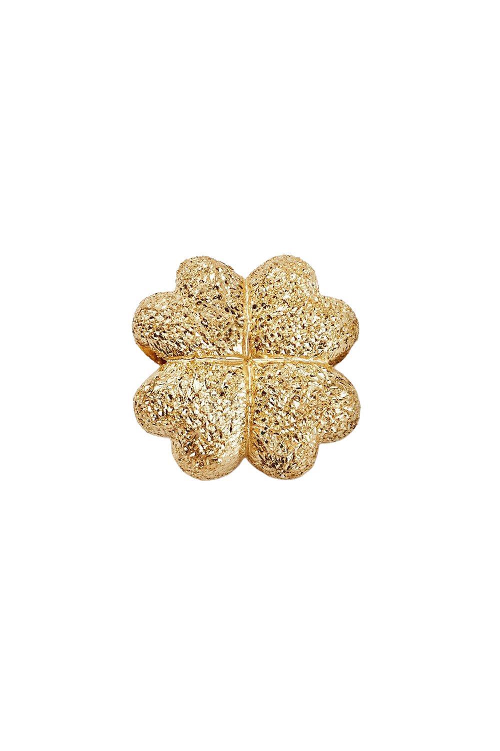 Forte Got Lucky Florentine Finish Quadrifoglio Bead-YELLOW GOLD-JEWELRYFINE JEWELBEAD-CAROLINA BUCCI