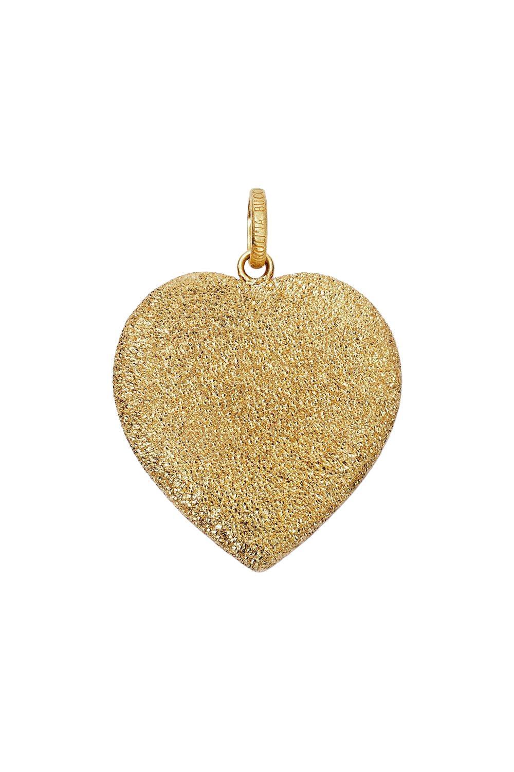 Florentine Finish Cuore Pendant-YELLOW GOLD-JEWELRYFINE JEWELPENDANT-CAROLINA BUCCI