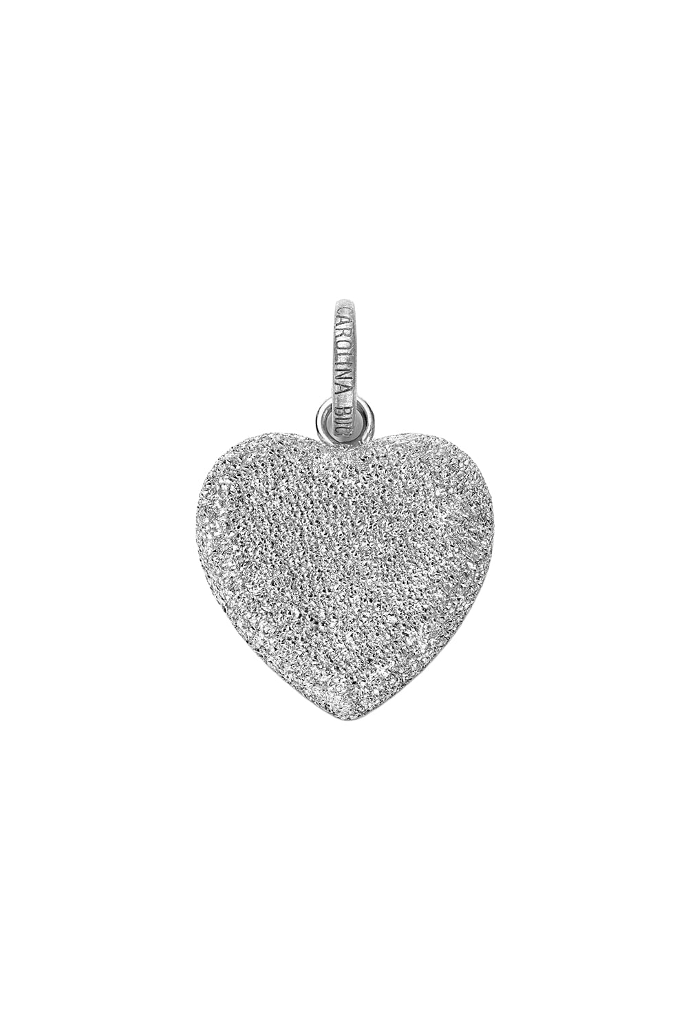 Florentine Finish Small Cuore Pendant-WHITE GOLD-JEWELRYFINE JEWELPENDANT-CAROLINA BUCCI
