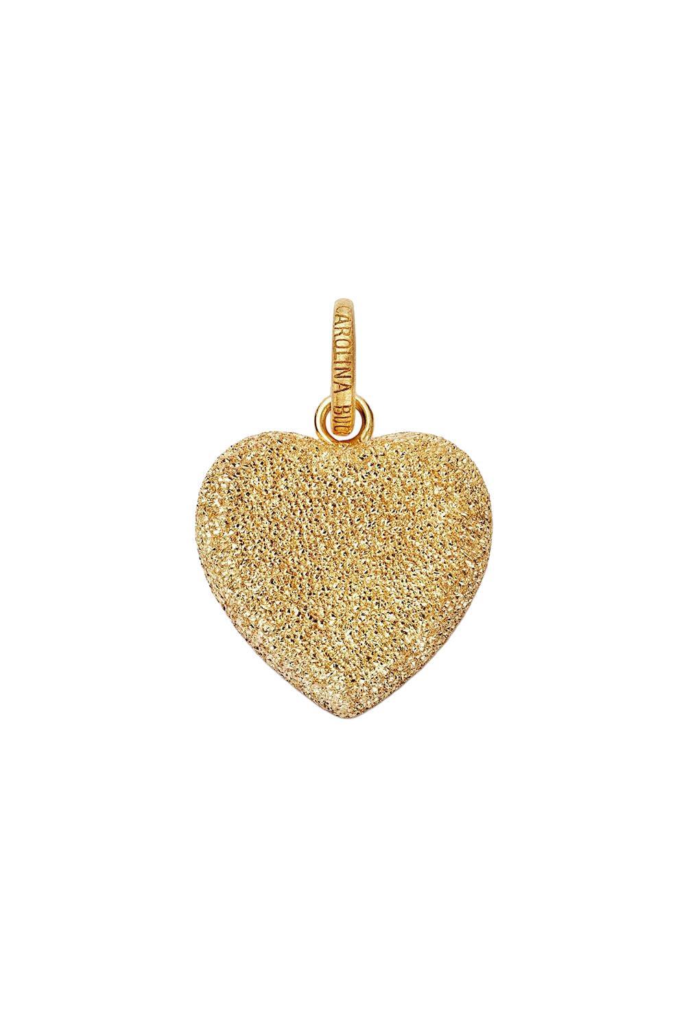 Florentine Finish Small Cuore Pendant-WHITE GOLD-JEWELRYFINE JEWELPENDANT-CAROLINA BUCCI