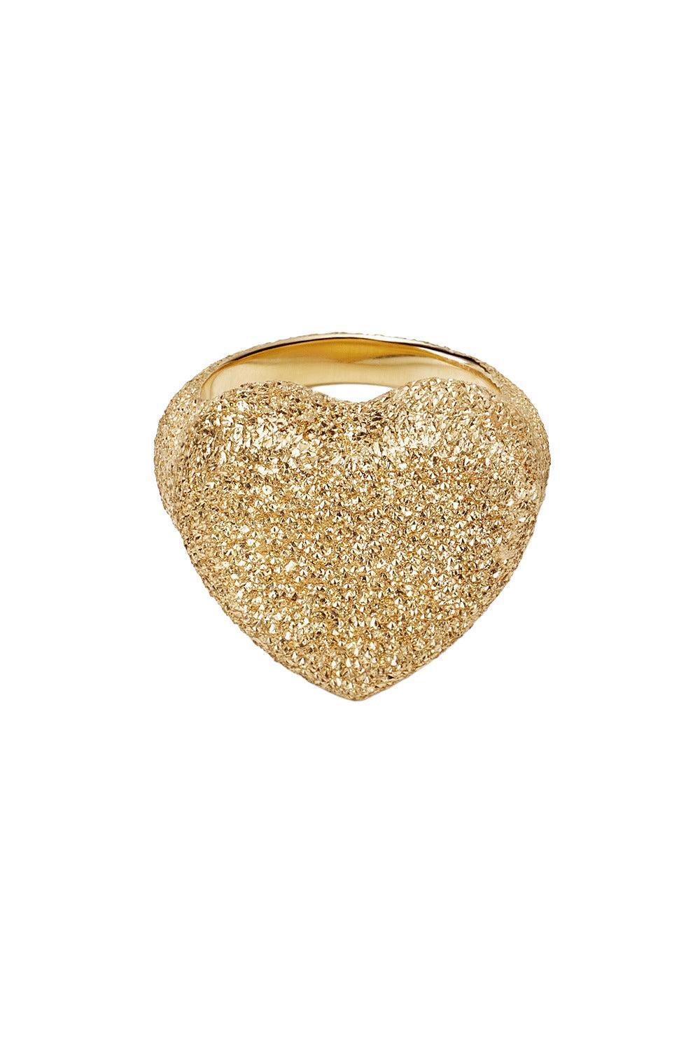 Florentine Finish Cuore Ring-YELLOW GOLD-4.5-JEWELRYFINE JEWELRING-CAROLINA BUCCI