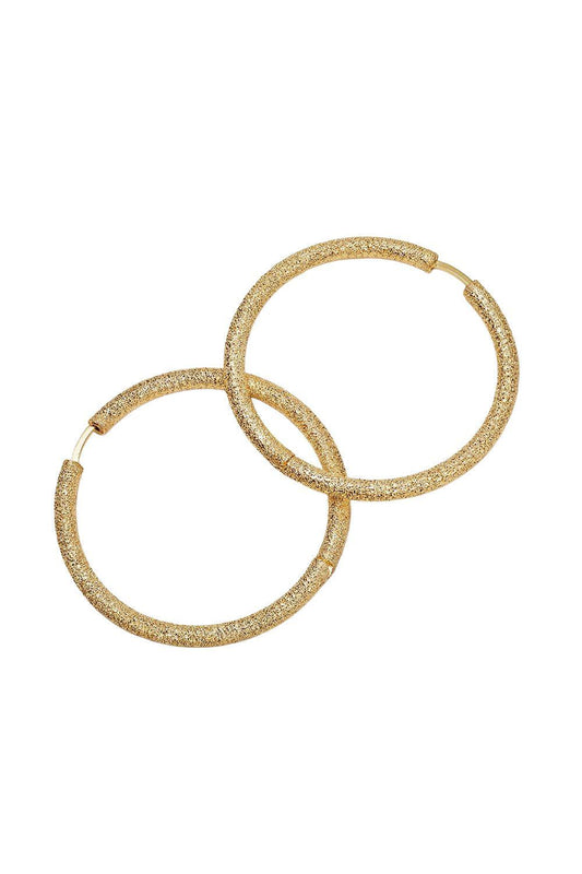 Florentine Finish Large Round Hoop Earrings-ROSE GOLD-JEWELRYFINE JEWELEARRING-CAROLINA BUCCI