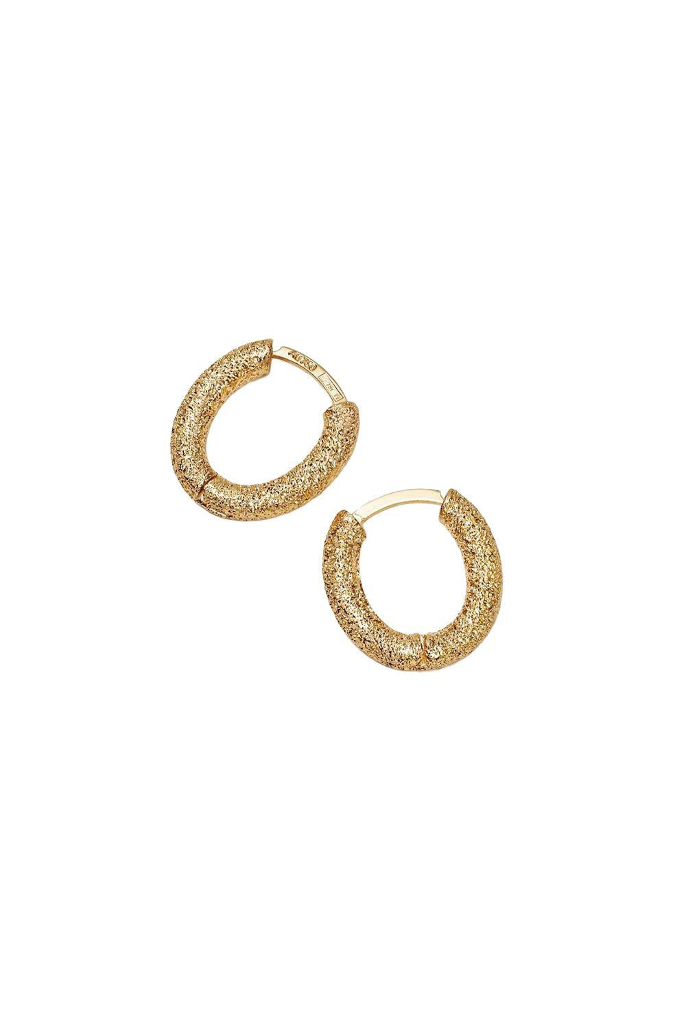 Florentine Finish Oval Huggy Earrings-ROSE GOLD-JEWELRYFINE JEWELEARRING-CAROLINA BUCCI