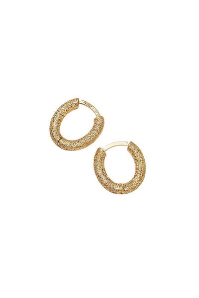 Florentine Finish Oval Huggy Earrings | CAROLINA BUCCI – Marissa