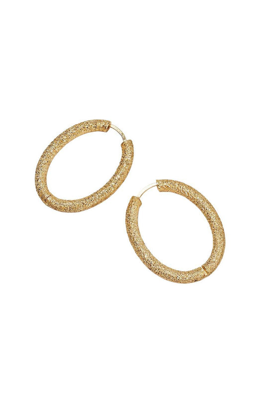 Florentine Finish Small Oval Hoop Earrings-BLACK GOLD-JEWELRYFINE JEWELEARRING-CAROLINA BUCCI
