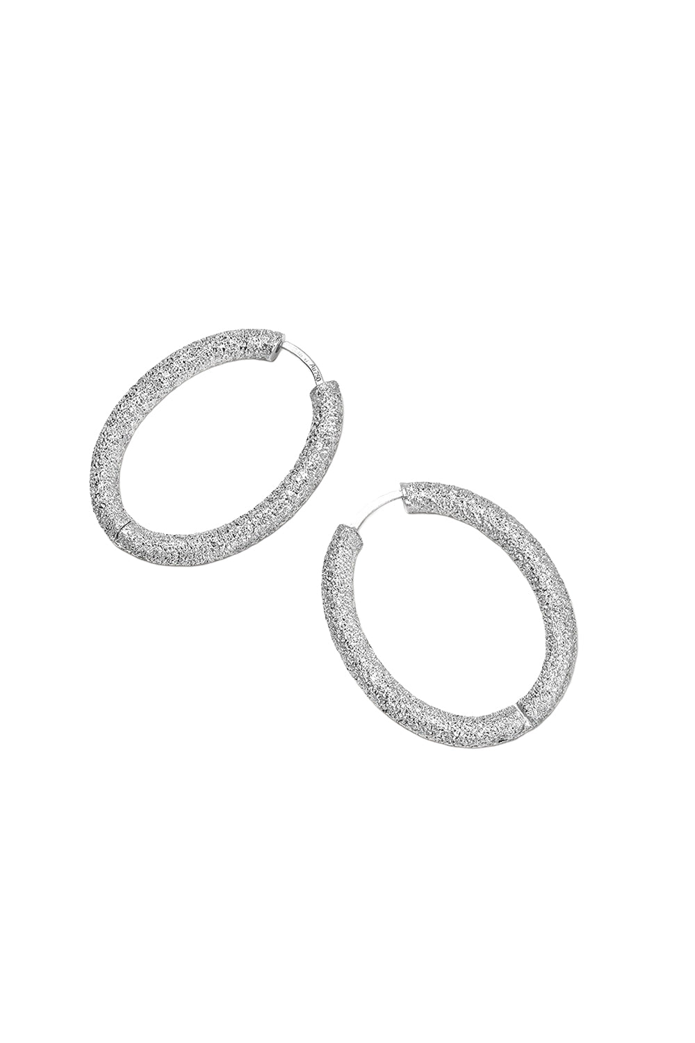 Florentine Finish Small Oval Hoop Earrings-BLACK GOLD-JEWELRYFINE JEWELEARRING-CAROLINA BUCCI