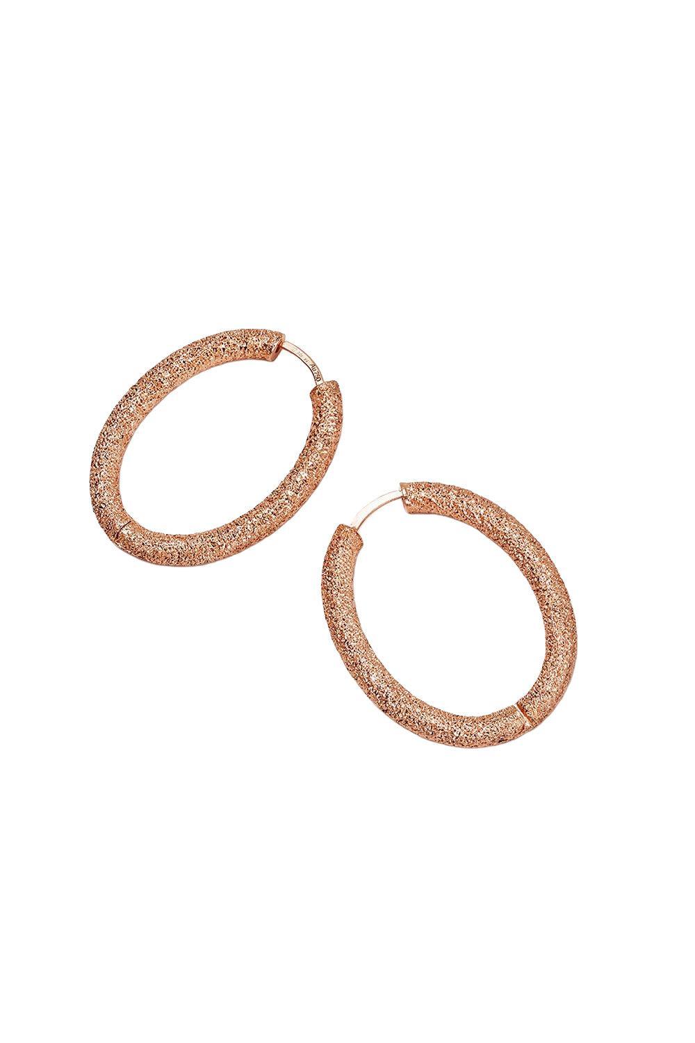 Florentine Finish Small Oval Hoop Earrings-BLACK GOLD-JEWELRYFINE JEWELEARRING-CAROLINA BUCCI