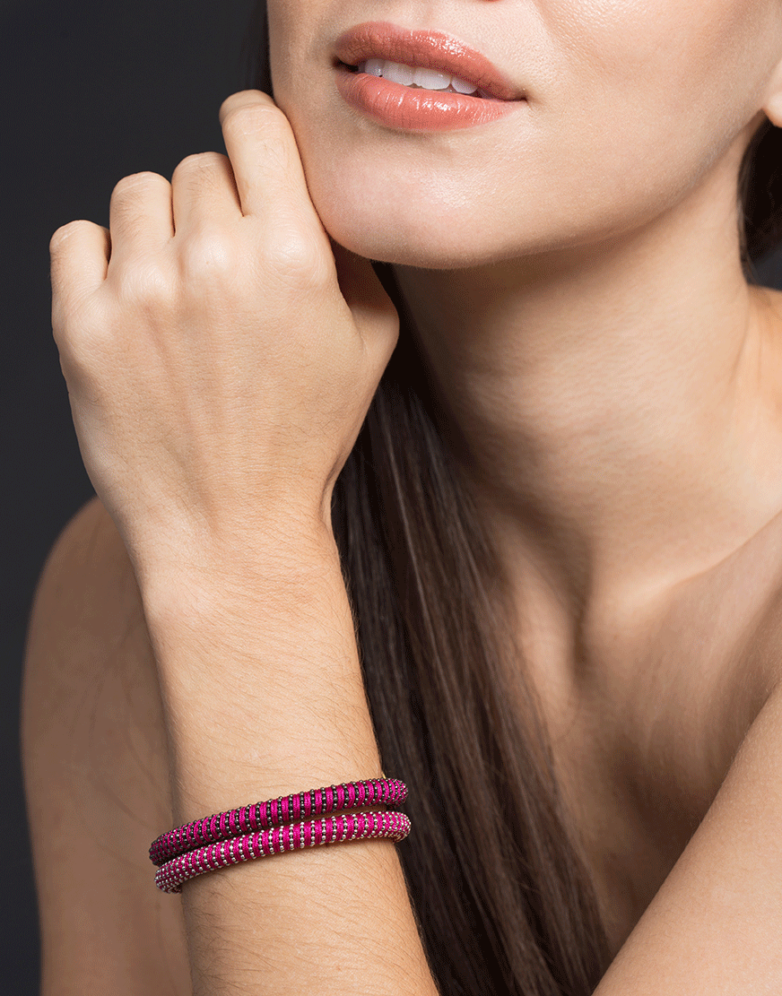CAROLINA BUCCI-Brown Twister Band Bracelet-BROWN