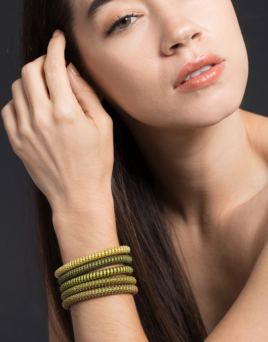 CAROLINA BUCCI-Green Twister Band Bracelet-GREEN