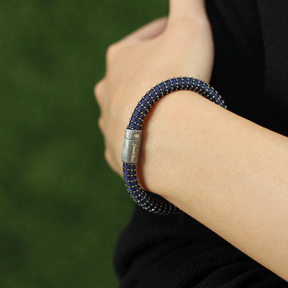 CAROLINA BUCCI-Navy Twister Band Bracelet-