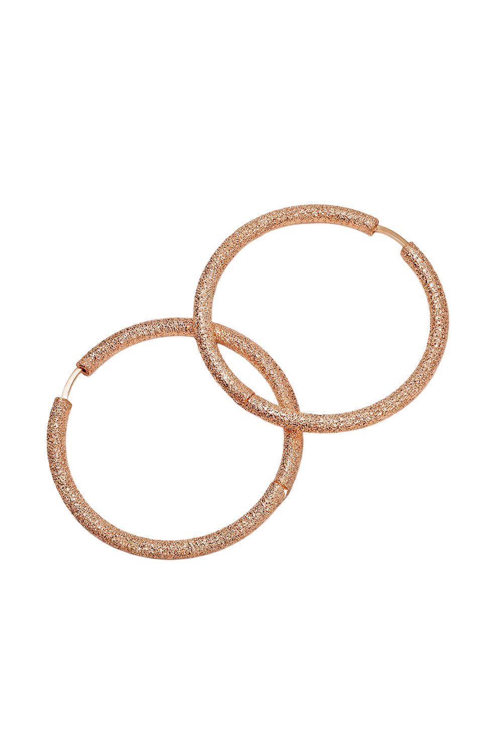 Florentine Finish Large Round Hoop Earrings-ROSE GOLD-JEWELRYFINE JEWELEARRING-CAROLINA BUCCI