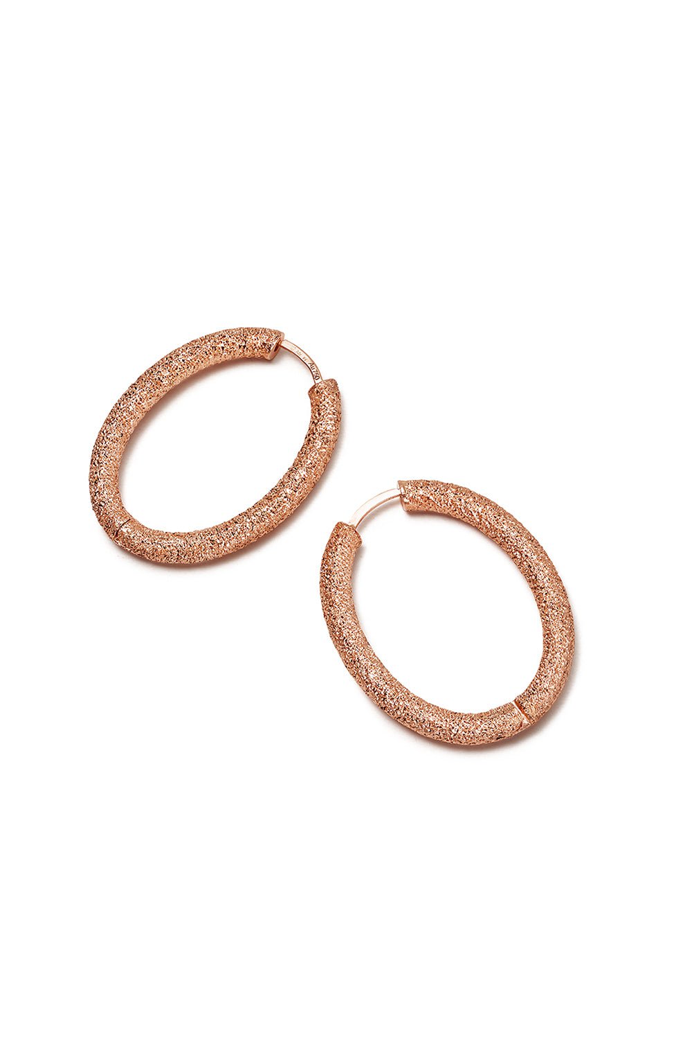 CAROLINA BUCCI-Florentine Finish Small Oval Hoop Earrings-ROSE GOLD