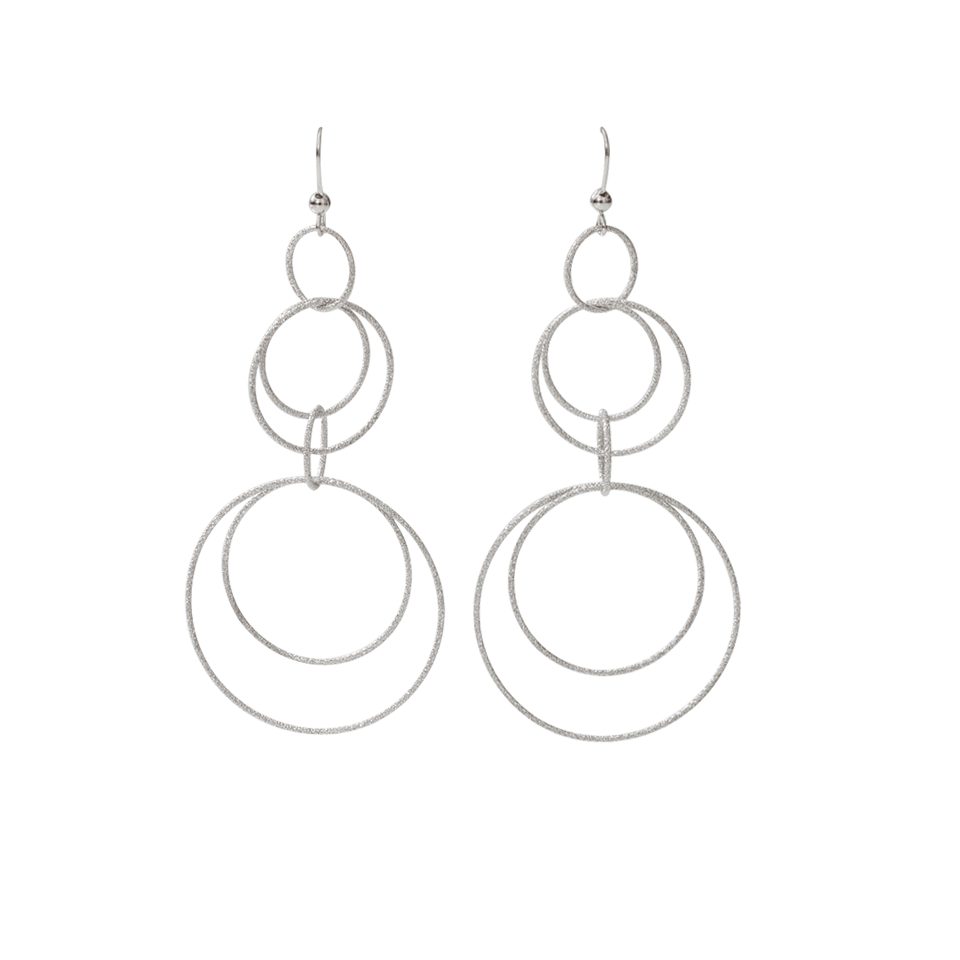 CAROLINA BUCCI-Sparkly Link Earrings-WHITE GOLD