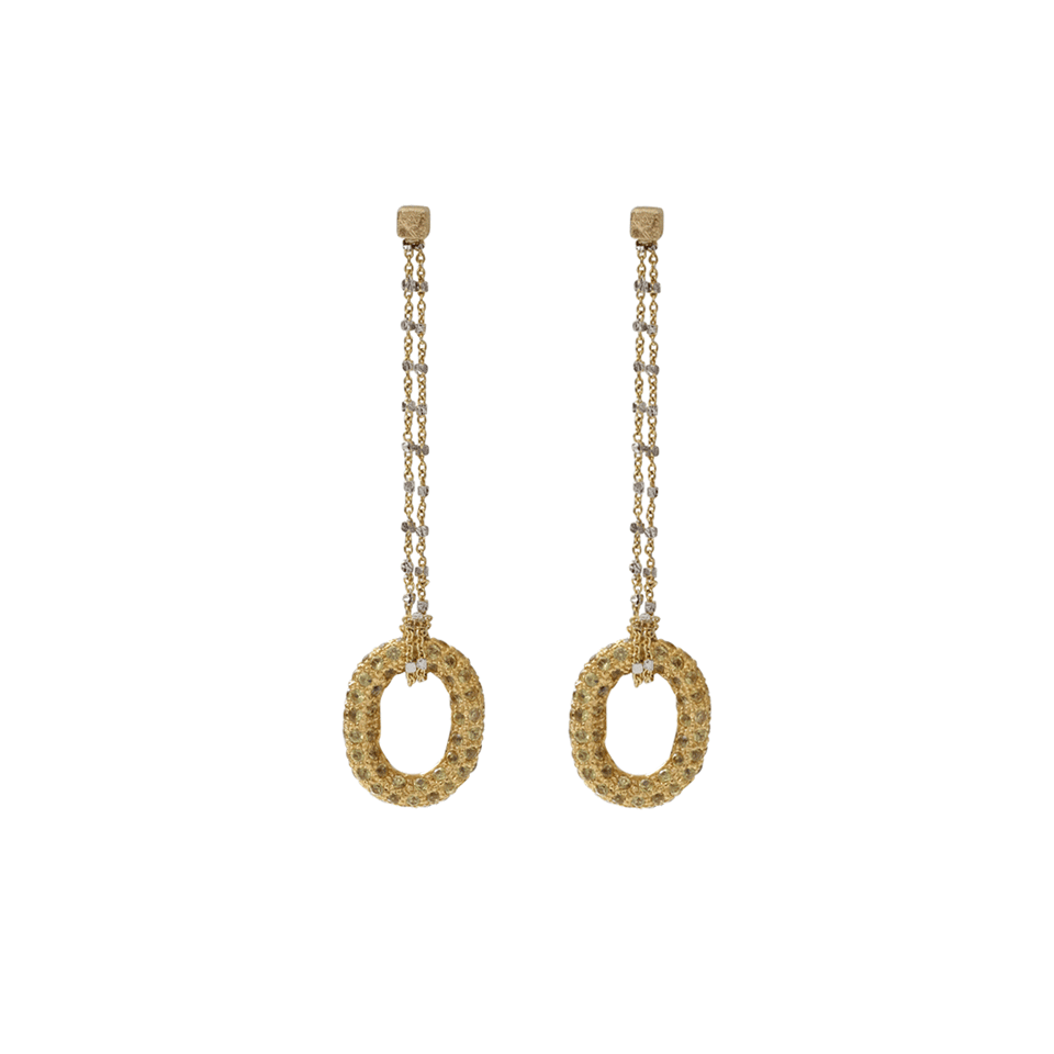 CAROLINA BUCCI-1885 Yellow Sapphire Link Earrings-YELLOW GOLD