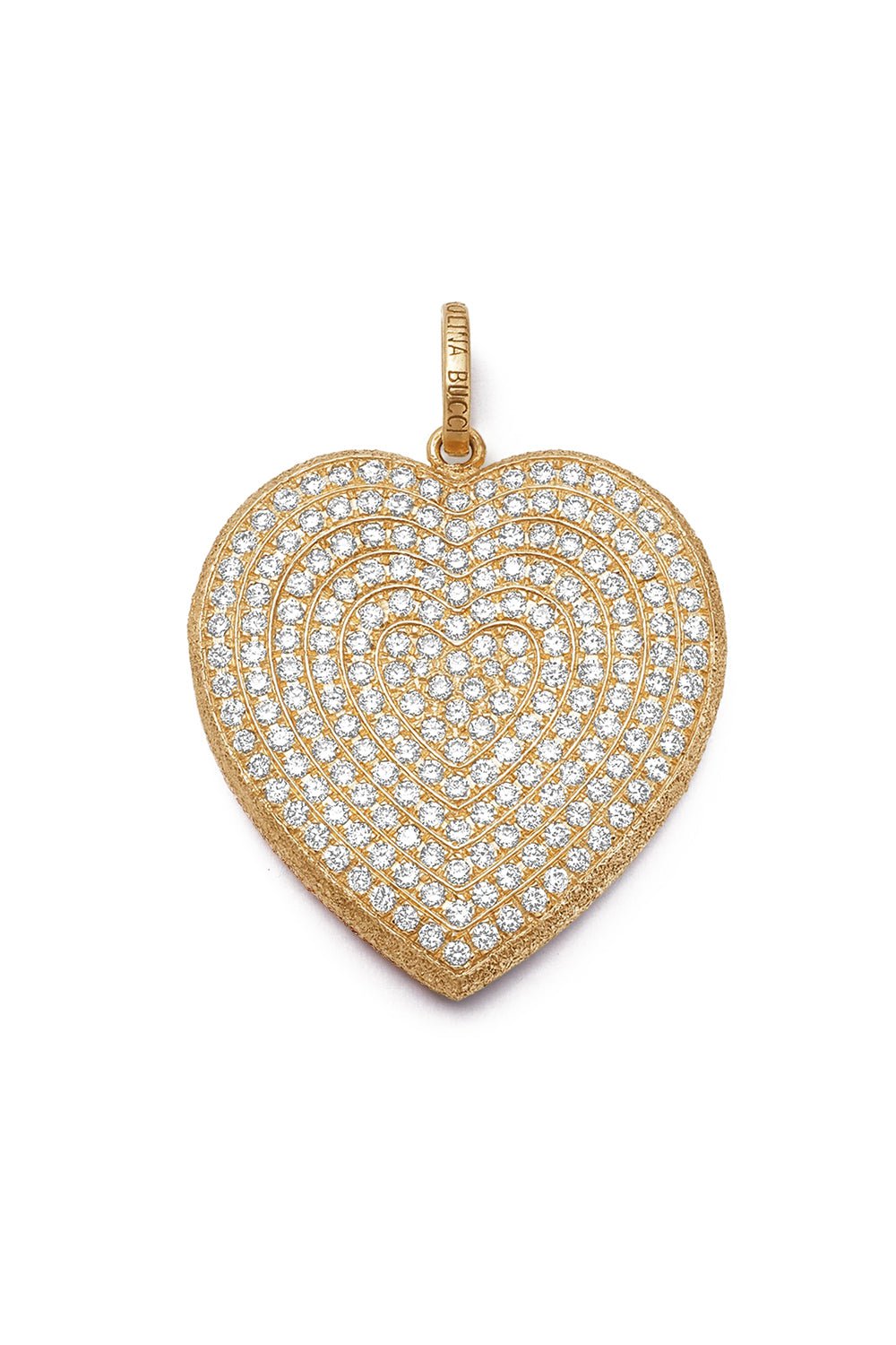 CAROLINA BUCCI-White Diamond Pavé Cuore Pendant-YELLOW GOLD