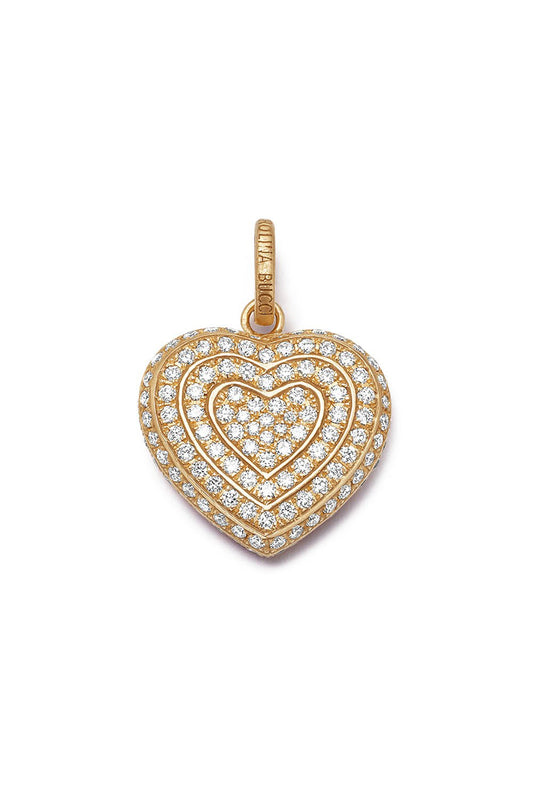 CAROLINA BUCCI-Diamond Pavé Small Cuore Pendant-YELLOW GOLD