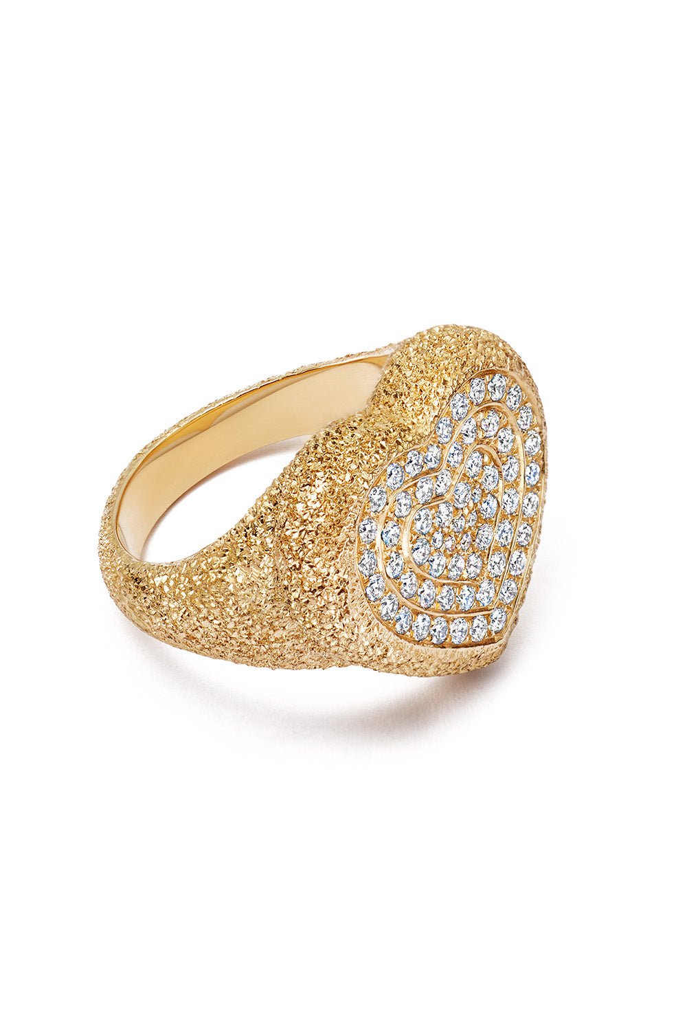 CAROLINA BUCCI-Diamond Pavé Cuore Ring-YELLOW GOLD