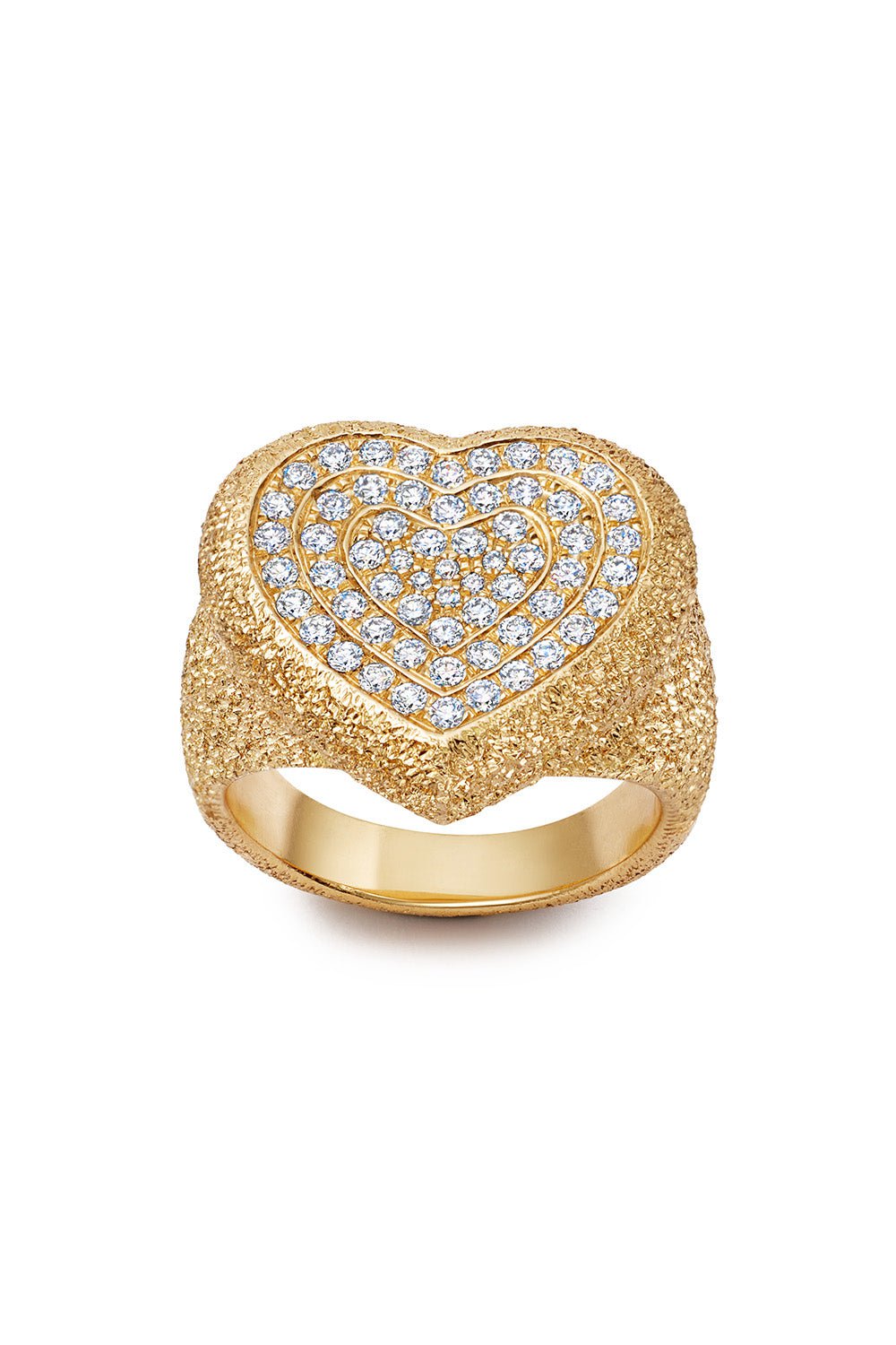 CAROLINA BUCCI-Diamond Pavé Cuore Ring-YELLOW GOLD