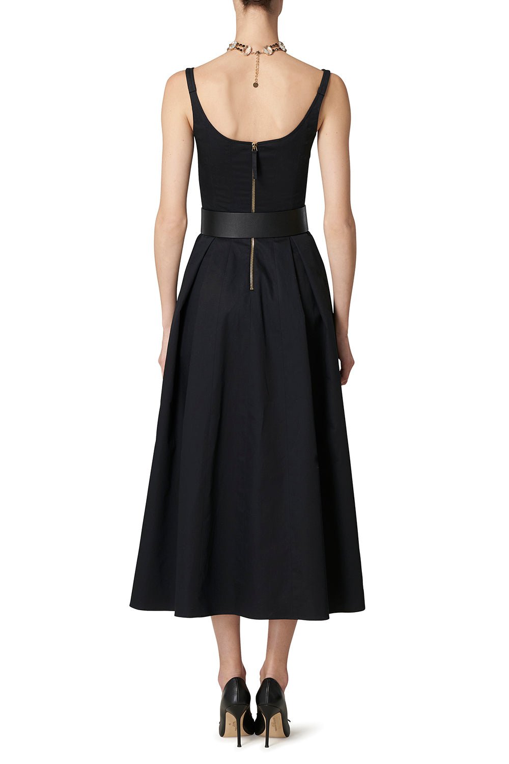 CAROLINA HERRERA-Scoop Neck Midi Dress-