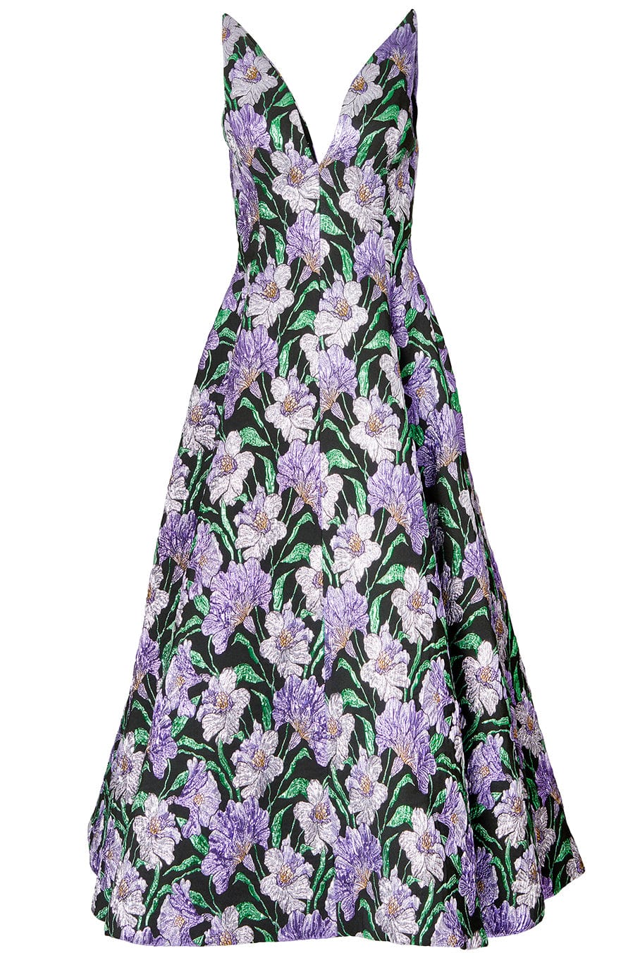 CAROLINA HERRERA-Thin Strap Curved V Neck Dress-