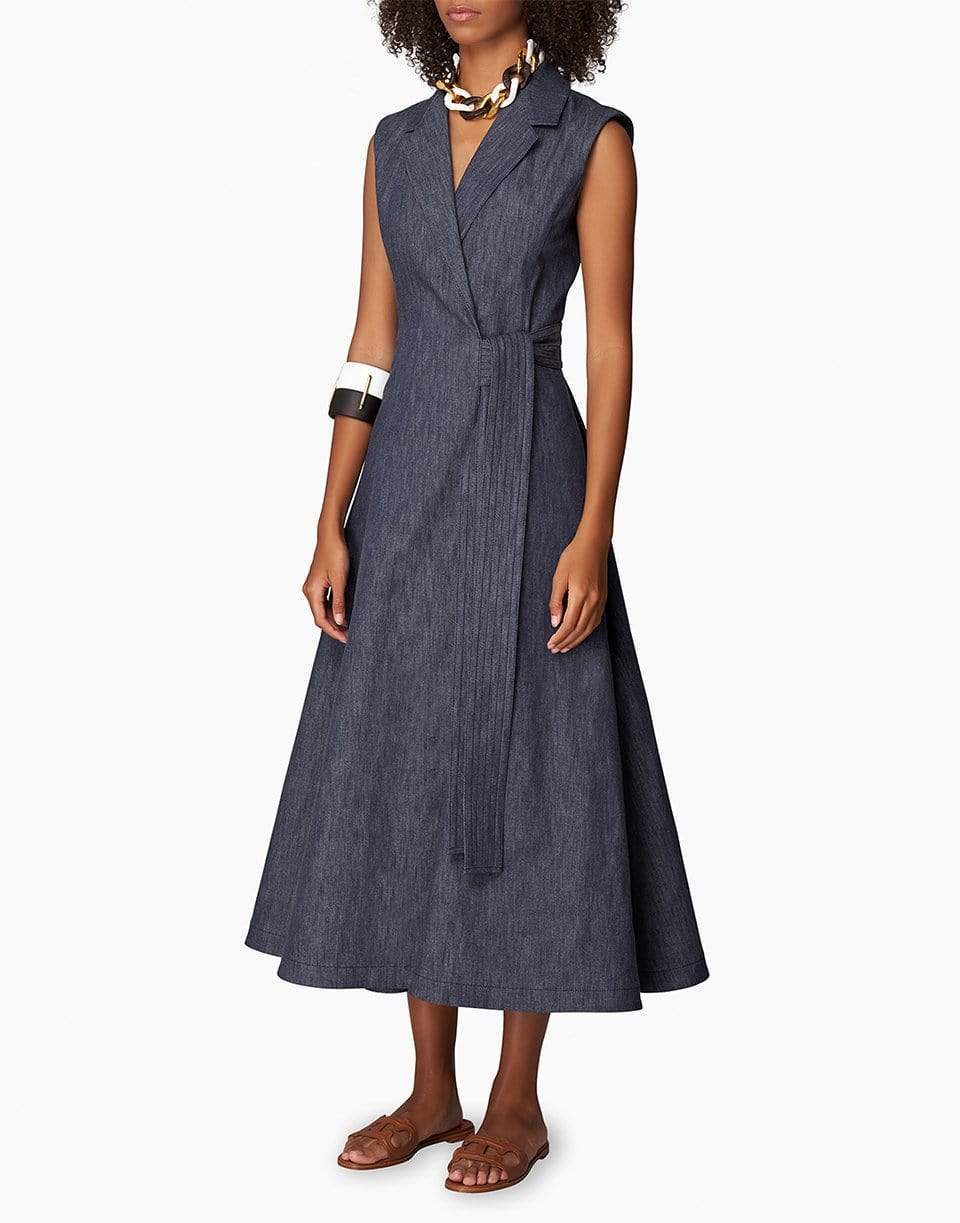 CAROLINA HERRERA-Sleeveless Denim Coat Dress-