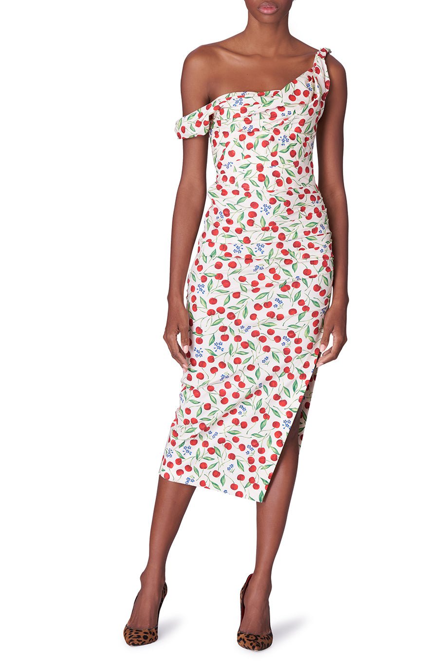 CAROLINA HERRERA-Off Shoulder Ruched Bodice-