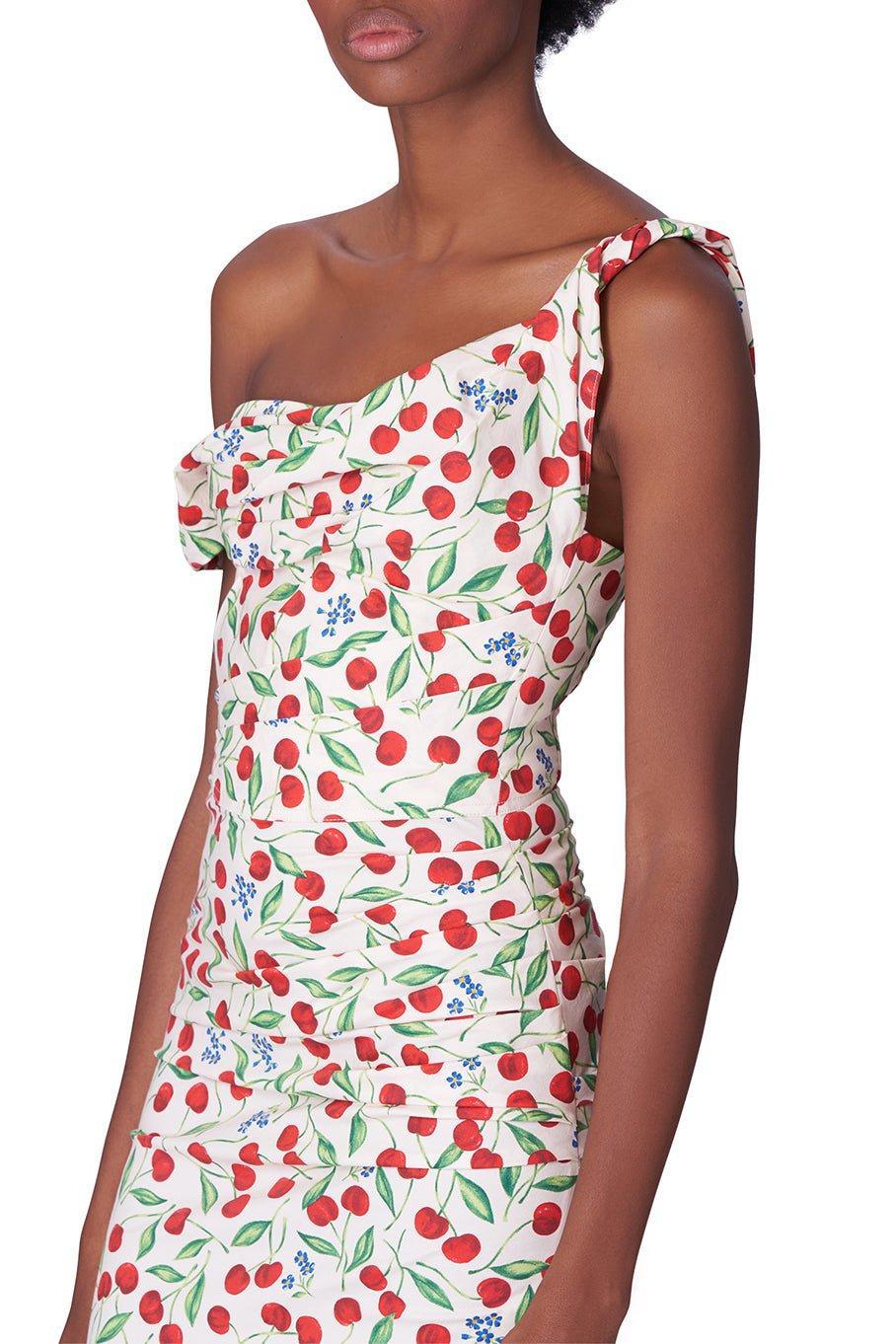 CAROLINA HERRERA-Off Shoulder Ruched Bodice-