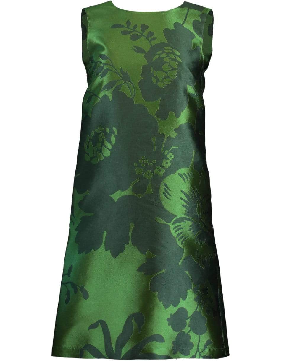 CAROLINA HERRERA-Sleeveless Floral Jacquard Shift Dress-
