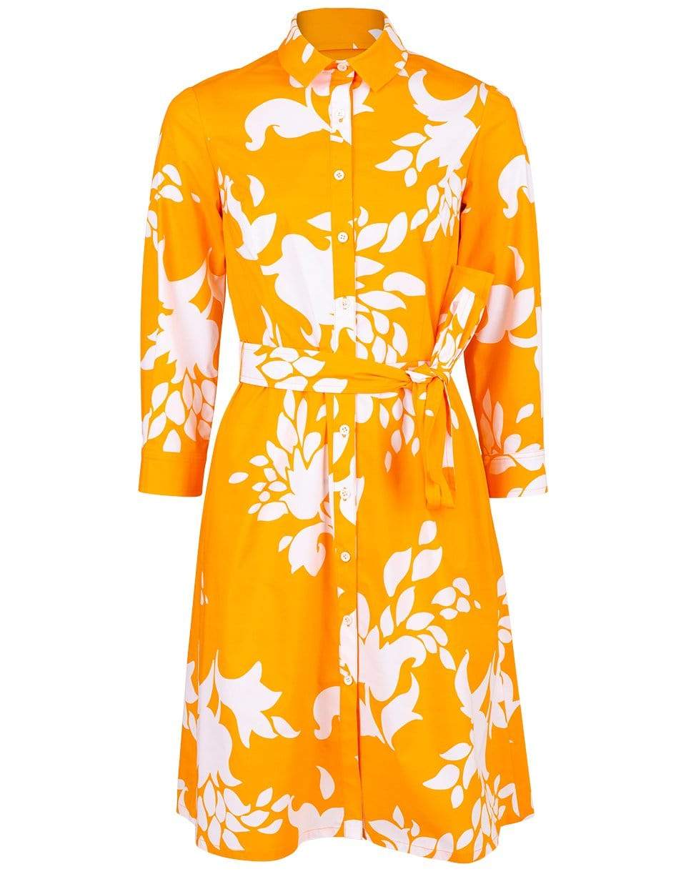CAROLINA HERRERA-Abstract Floral Print Shirtdress-