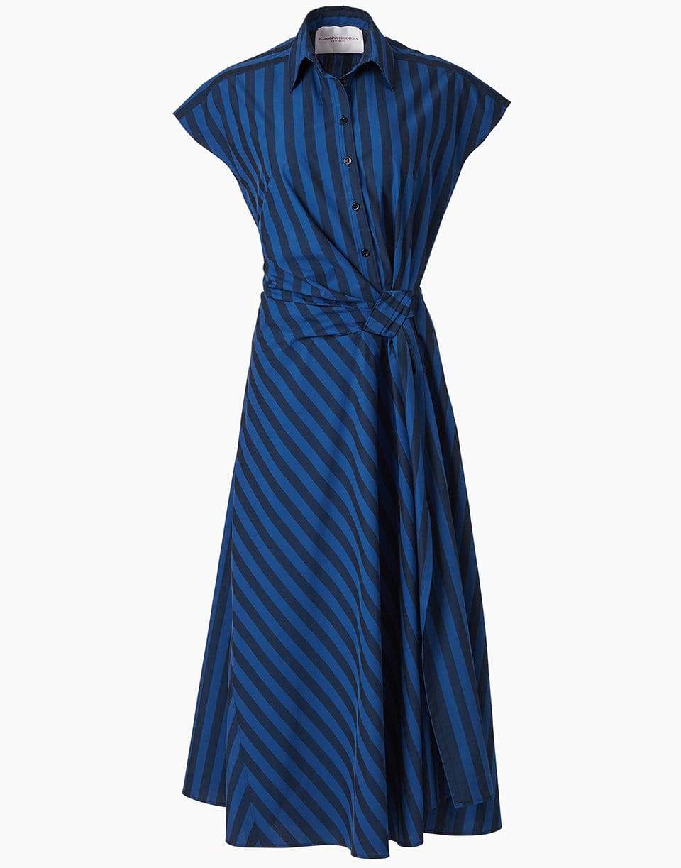CAROLINA HERRERA-Striped Side Knot Dress-