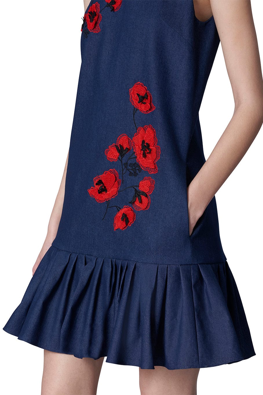 CAROLINA HERRERA-Embroidered Sleeveless Shift Dress-