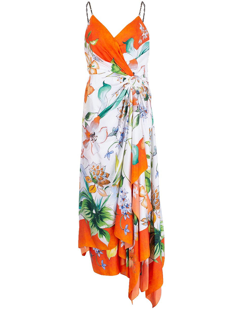 CAROLINA HERRERA-Chain Strap Wrapped Dress-ORANGE