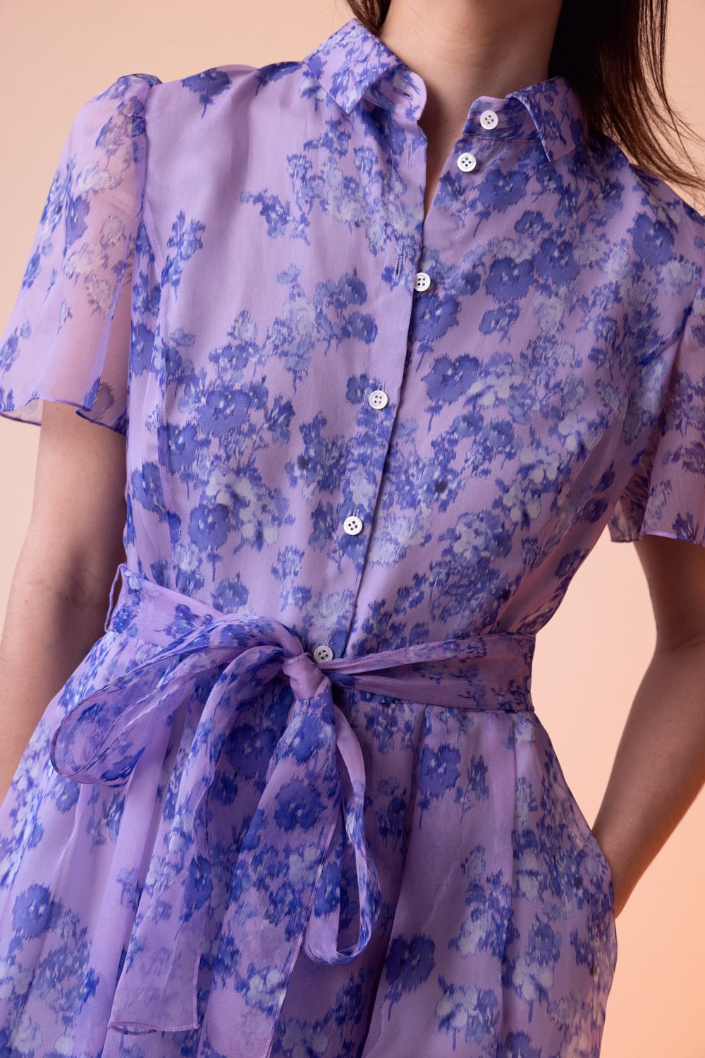Short Sleeve Button Midi Dress CLOTHINGDRESSCASUAL CAROLINA HERRERA   