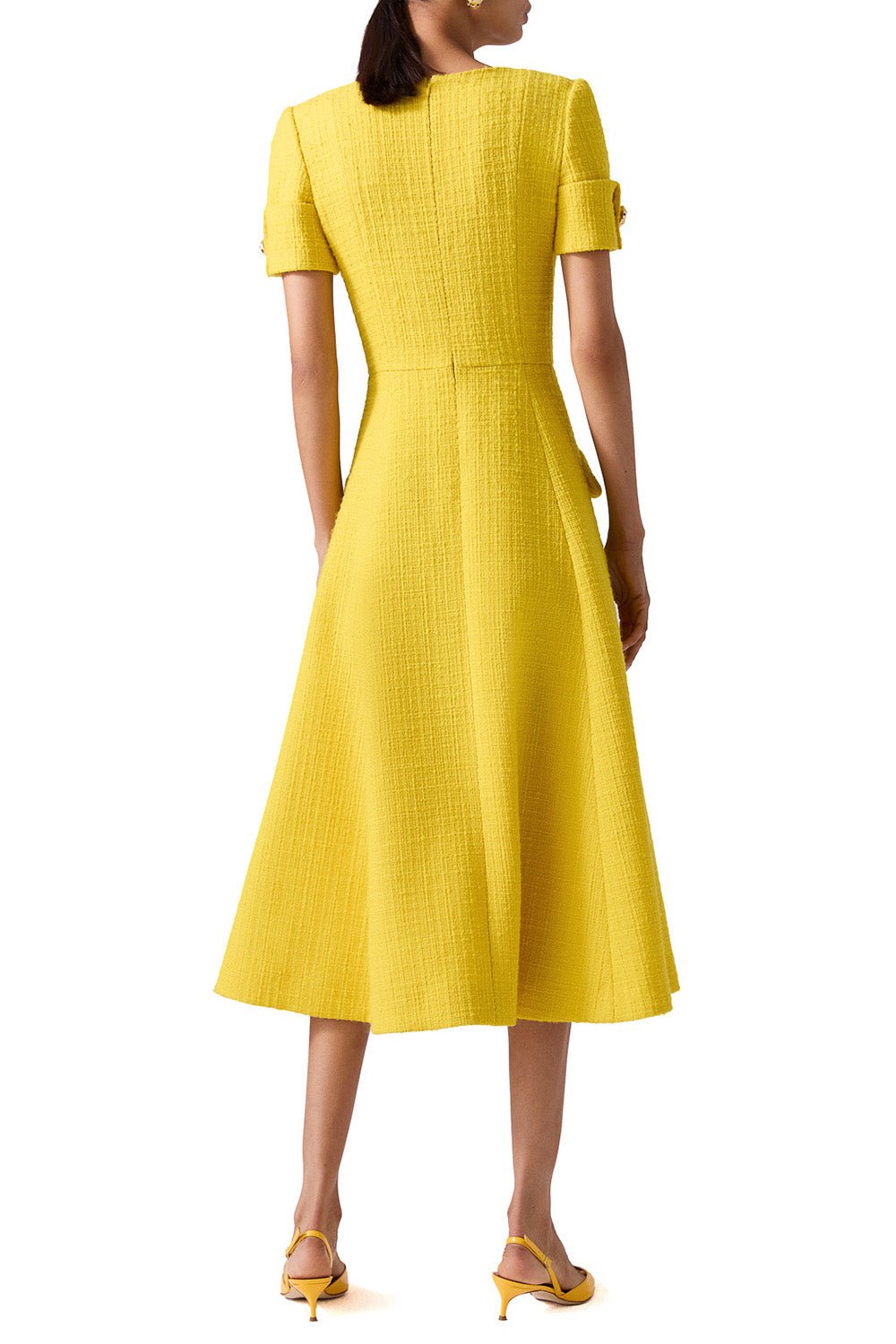 CAROLINA HERRERA-Short Sleeve Midi Dress-