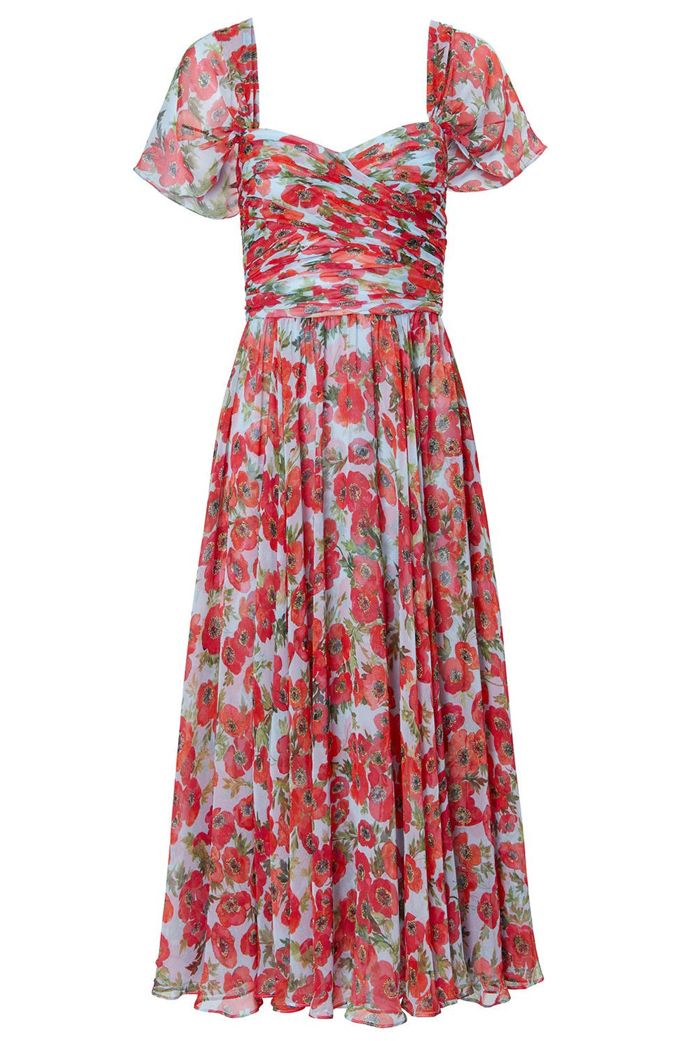 gathered bustier midi dress Lady Black Tie - Garden Gathering Bustier Midi Dress - Pink Multi
