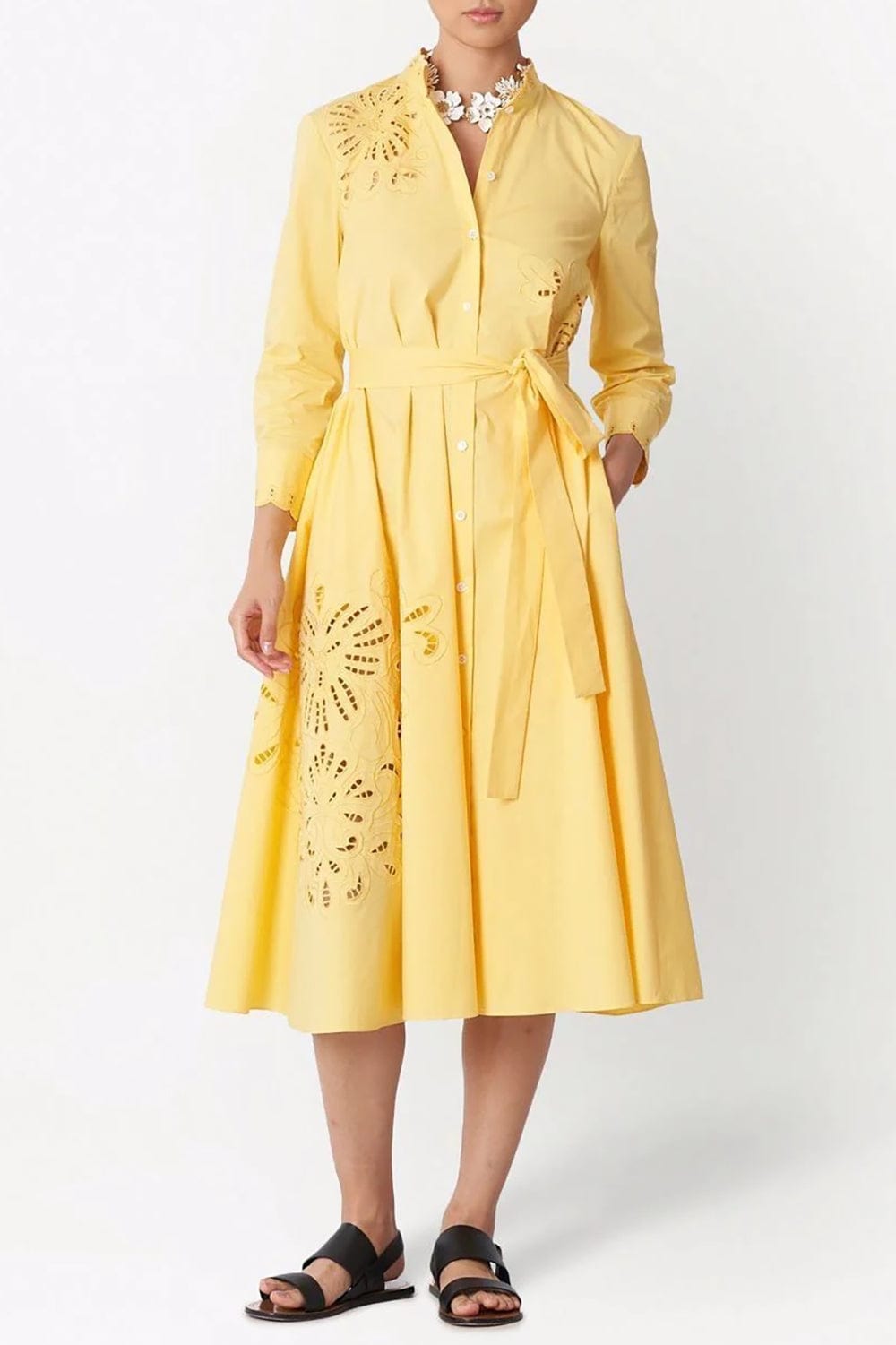 CAROLINA HERRERA-Shirt Dress With Waist Tie-