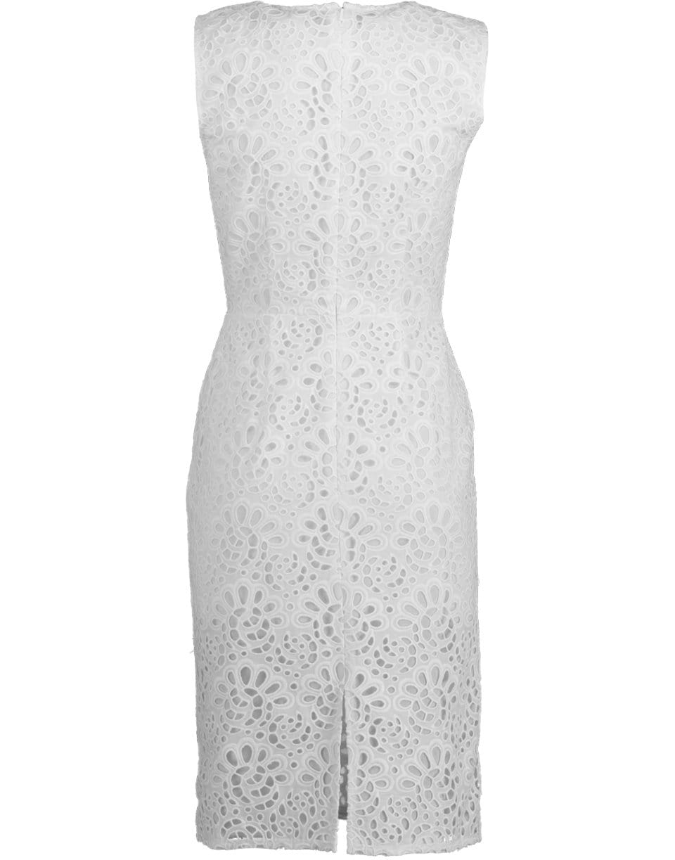 CAROLINA HERRERA-Sleeveless Eyelet Sheath Dress-