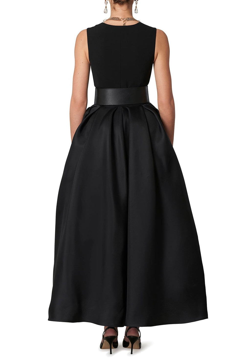 Sleeveless Overskirt Column Dress