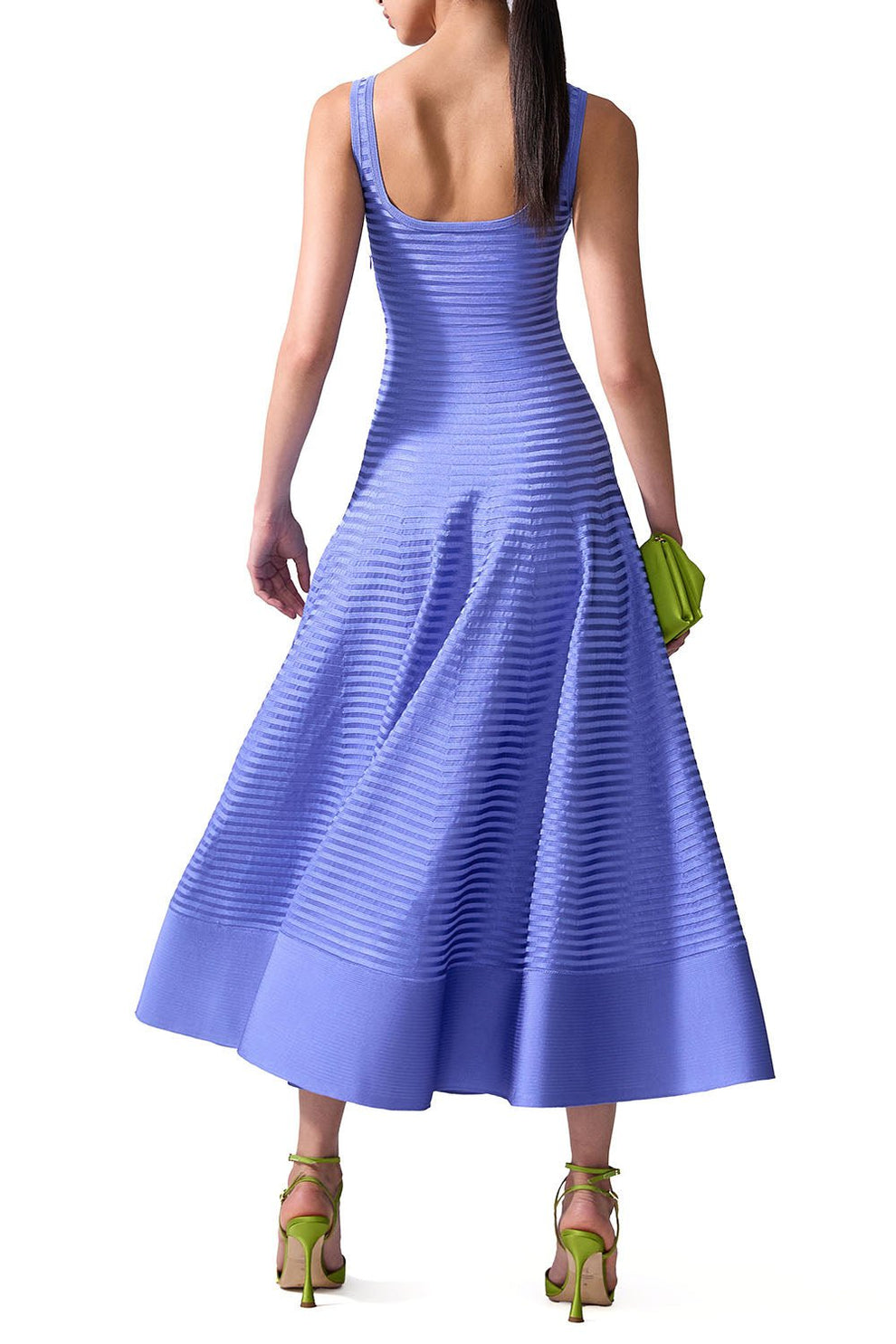 slim fit dress slacks Scoop Neck Flare Midi Dress